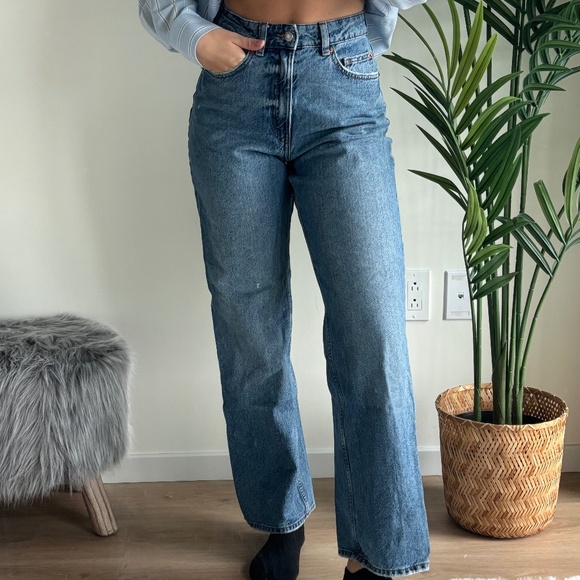 Jean bleu taille haute / Blue denim high waisted - Picture 3 of 5